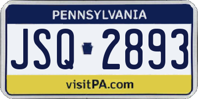 PA license plate JSQ2893