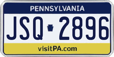 PA license plate JSQ2896