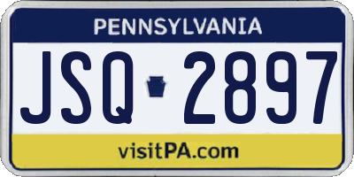 PA license plate JSQ2897