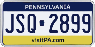 PA license plate JSQ2899