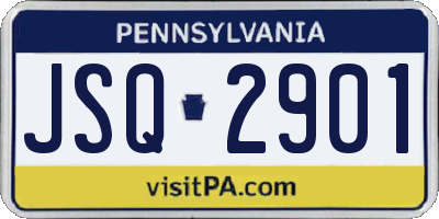 PA license plate JSQ2901