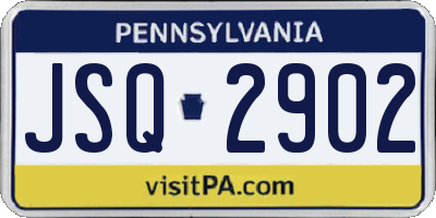 PA license plate JSQ2902