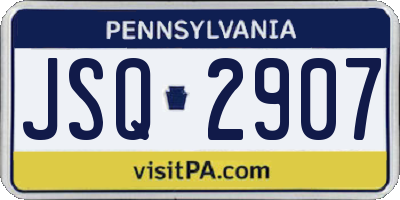 PA license plate JSQ2907