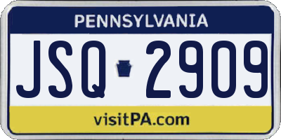 PA license plate JSQ2909