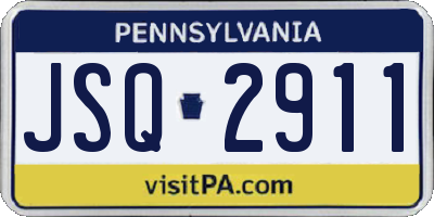 PA license plate JSQ2911
