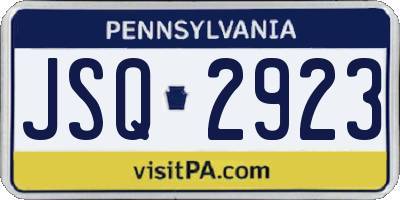 PA license plate JSQ2923