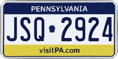 PA license plate JSQ2924
