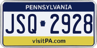 PA license plate JSQ2928