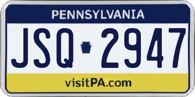 PA license plate JSQ2947