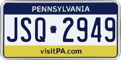 PA license plate JSQ2949