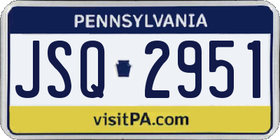 PA license plate JSQ2951