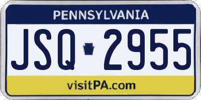 PA license plate JSQ2955