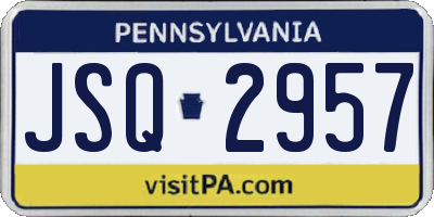 PA license plate JSQ2957