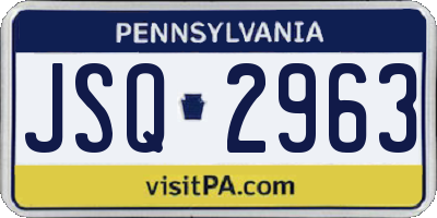 PA license plate JSQ2963
