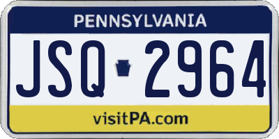 PA license plate JSQ2964