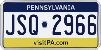 PA license plate JSQ2966