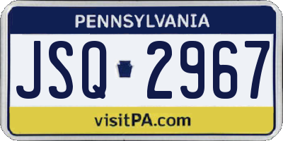 PA license plate JSQ2967