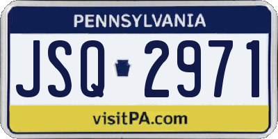 PA license plate JSQ2971
