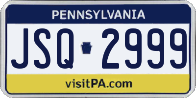 PA license plate JSQ2999