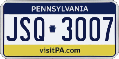 PA license plate JSQ3007