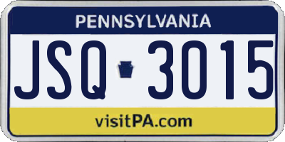 PA license plate JSQ3015