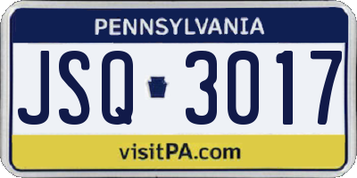 PA license plate JSQ3017