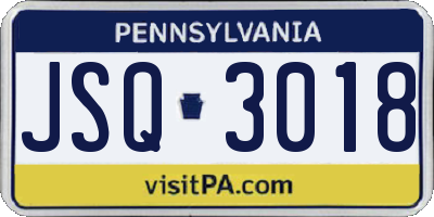 PA license plate JSQ3018