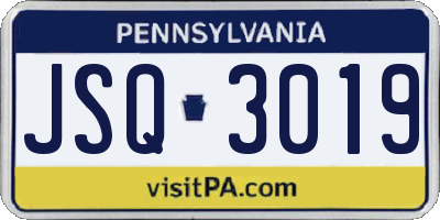 PA license plate JSQ3019