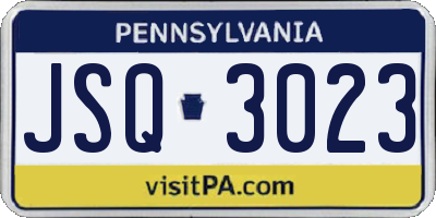 PA license plate JSQ3023