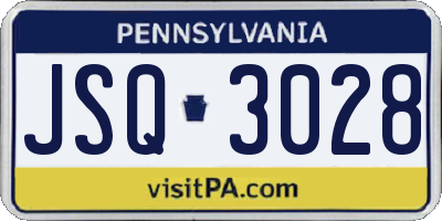 PA license plate JSQ3028