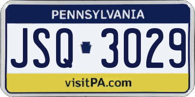 PA license plate JSQ3029