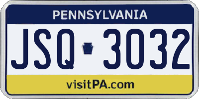 PA license plate JSQ3032