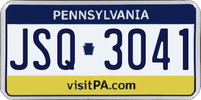 PA license plate JSQ3041