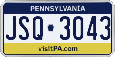PA license plate JSQ3043