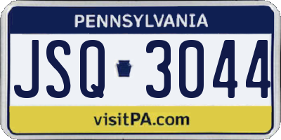 PA license plate JSQ3044