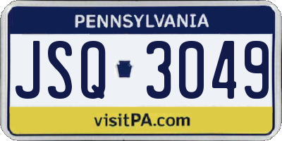 PA license plate JSQ3049