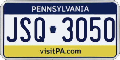 PA license plate JSQ3050