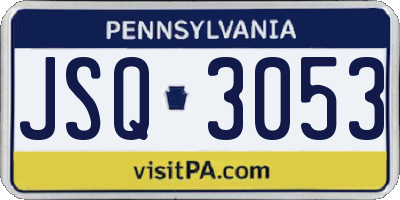 PA license plate JSQ3053