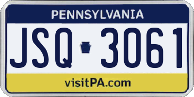 PA license plate JSQ3061
