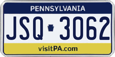 PA license plate JSQ3062