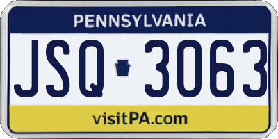 PA license plate JSQ3063