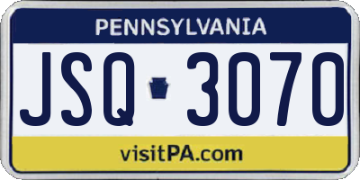 PA license plate JSQ3070