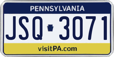 PA license plate JSQ3071
