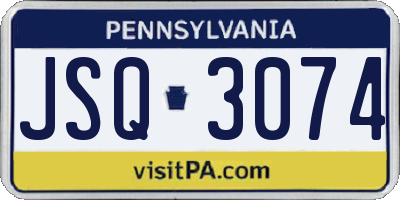 PA license plate JSQ3074