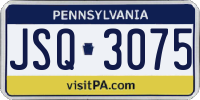 PA license plate JSQ3075