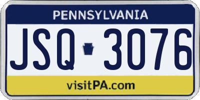 PA license plate JSQ3076