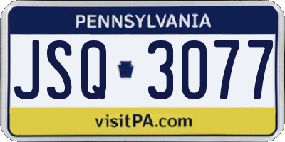 PA license plate JSQ3077