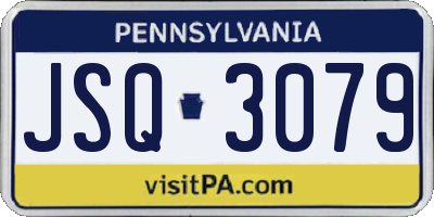 PA license plate JSQ3079