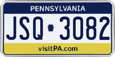PA license plate JSQ3082