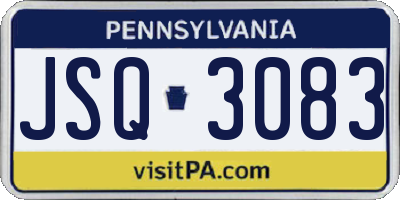 PA license plate JSQ3083